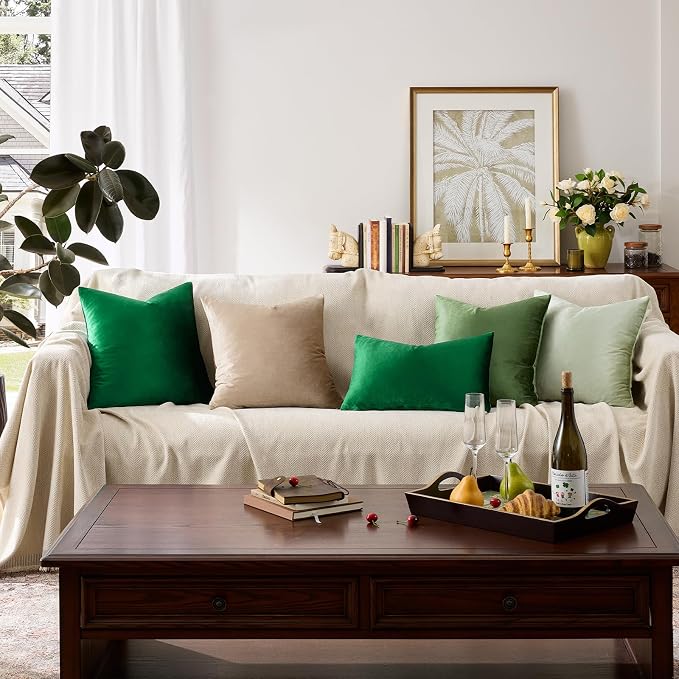 GIGIZAZA Green Pillow Covers 12x20 Decorative Pillows Pack of 2 | Lumbar Throw - Image 6