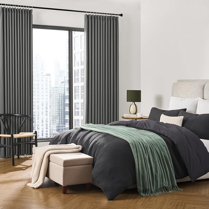 Grey Blackout Curtains 90 Inches Long 2 Panels Set, 60 Inch Wide Pinch Pleated - Image 4