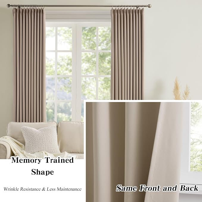 Pleated Blackout Curtain Drapes - Image 6