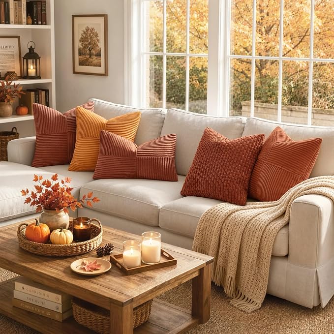 MIULEE Fall Rust Boho Decorative Throw Pillow Covers - Image 5