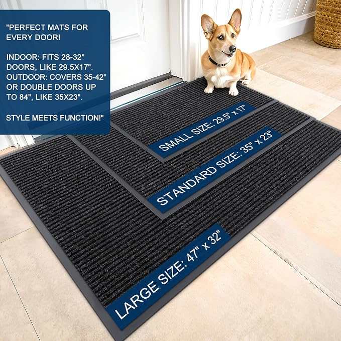 OLANLY Front Door Mat 47x34, Waterproof Heavy-Duty Indoor Outdoor Doormat | - Image 2