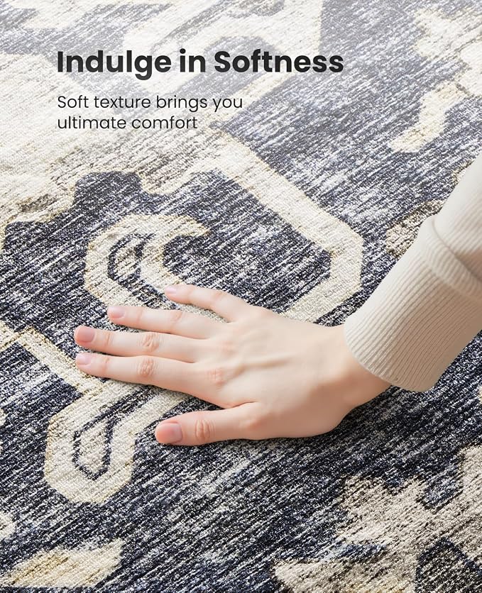 AMADA HOMEFURNISHING 2'6"x8' Washable Area Rug, Low-Profile Entryway Rug - Image 6