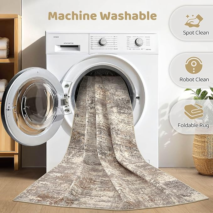 LOONGRUG 12x18 Area Rug Washable Large Neutral Modern Living Room Rugs | - Image 2