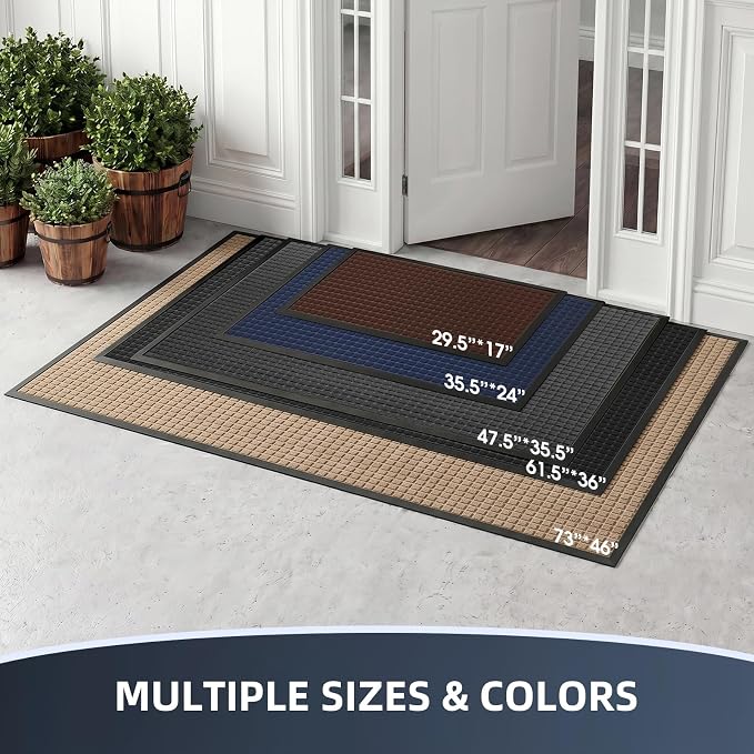 Front Door Mat Outside Entrance, Heavy Duty Waterproof Doormat | 61.5"x36" - Image 4