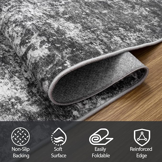 Aelenmu Round Rug 8ft Washable Rug - Image 6