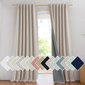 NICETOWN Rod Pocket Full Blackout Natural Linen Curtains 102" Length by NICETOWN