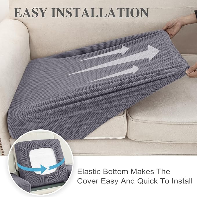 LA MEACK Couch Cushion Cover Loveseat Cover or 2 Seat Sofa Cover Washable - Image 5