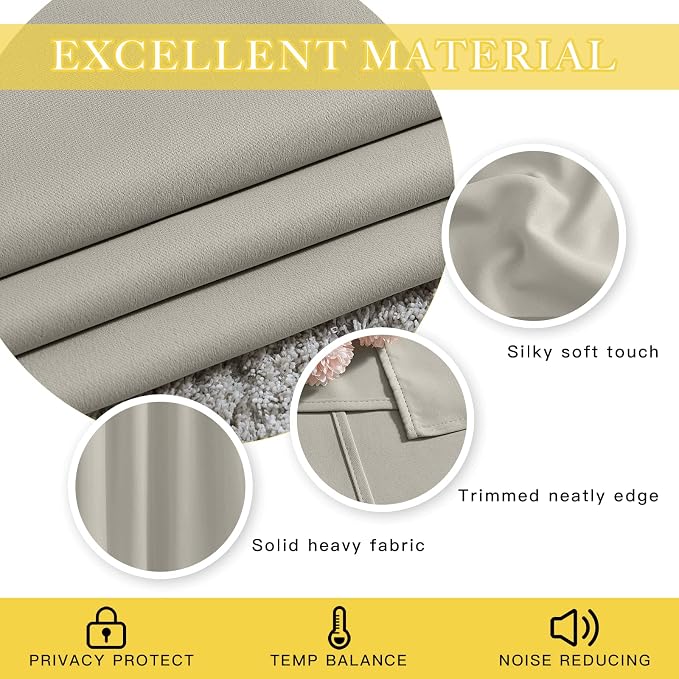 NICETOWN Blackout Patio Curtains 100 x 144 Inches Long - Image 3