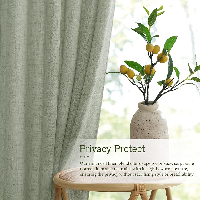 RYB HOME Extra Long Linen Curtains - Image 5