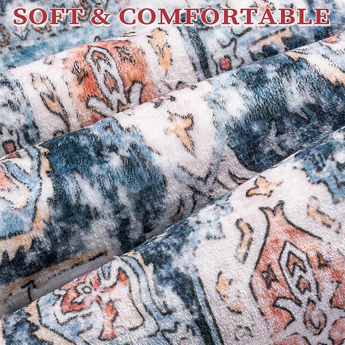 SERISSA 6ft Washable Non Slip Round Boho Area Rug - Image 5