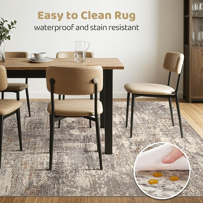 LOONGRUG 12x15 Area Rug Washable Large Neutral Modern Living Room Rugs | - Image 6