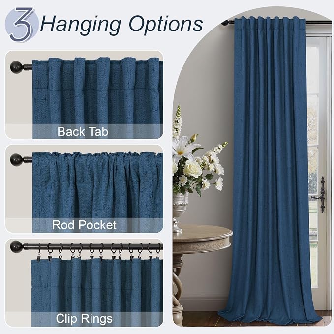 Navy Blue Small Blackout Curtains - Image 6
