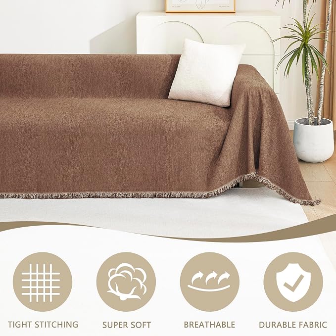 MYSKY HOME Couch Covers for 3 Cushion Couch Sofa, Sectional Couch Cover L Shape - Image 3