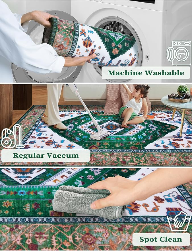 SERISSA 2'6"x8' Washable Non Slip Boho Runner Rug - Image 4