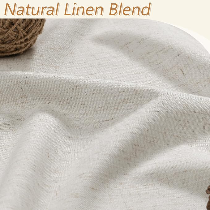 Boho 100 Inches Long 100% Blackout Curtains Room Darkening Large Window Linen - Image 3