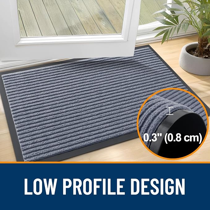 OLANLY Front Door Mat 35x23, Waterproof Heavy-Duty Indoor Outdoor Doormat | Ash - Image 4