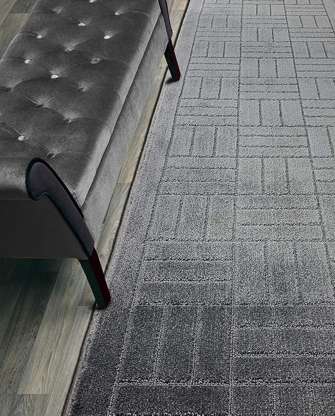 15 Ft Charcoal Hallway Runner Rug Non Slip Washable, Kitchen Entryway | Custom by ORFAHOME