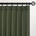 Topfinel Olive Green Pinch Pleated Linen Curtains 95 Inch Length 2 Panels by Topfinel