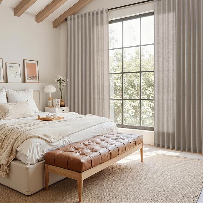 Stone Beige Linen Curtains for Living Room 72 Inches Long Luxury Light - Image 7