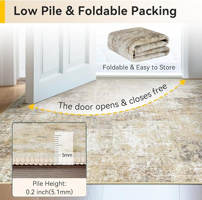 RELEANY Washable Runner 2'x6' Abstract Area Rug - Image 6