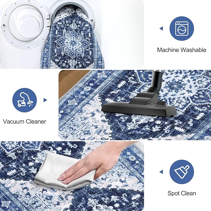 Yamaziot Washable Runner Rug, 2x8 Non-Slip Boho Vintage Hallway Rug Runner - Image 5