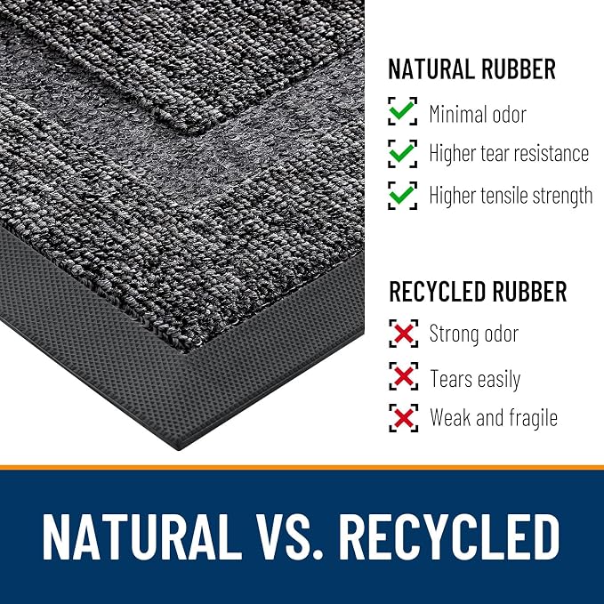 OLANLY Front Door Mat Outside 29.5x17, All-Season Heavy-Duty Rubber Doormat | - Image 4