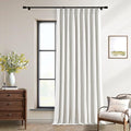 Beige White Pinch Pleated Blackout Linen 92 Inch Long Curtains 60 Inch Wide | by Twodrapes