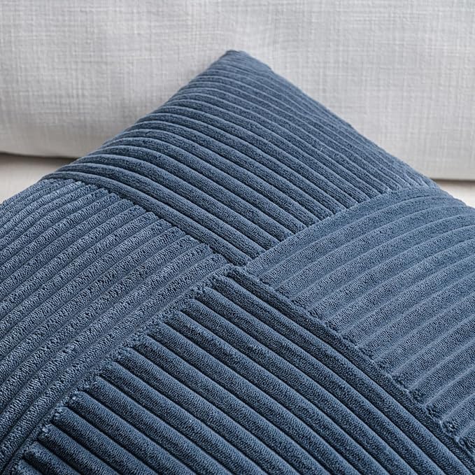 Fancy Homi 2 Packs Dusty Blue Lumbar Decorative Throw Pillow Covers 16x28 Inch - Image 3
