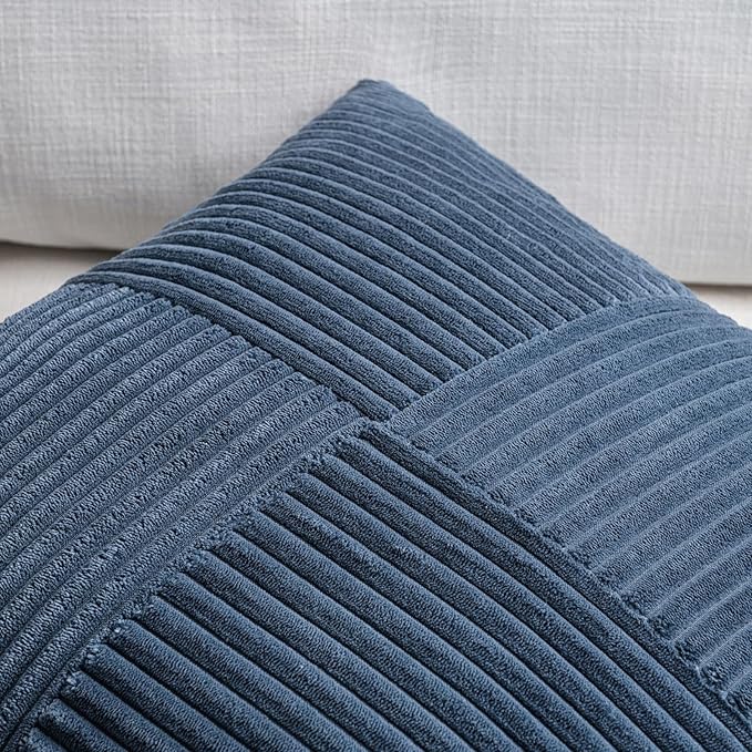 Fancy Homi 2 Packs Dusty Blue Long Lumbar Decorative Throw Pillow Covers 16x24 - Image 3