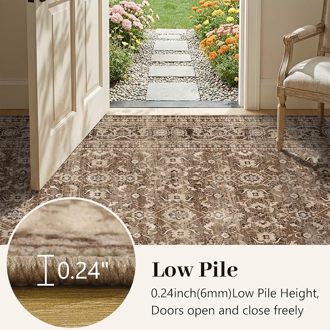 5x7 Ft Area Rugs for Living Room, Soft Non-Slip Machine Washable Rug, Vintage - Image 7