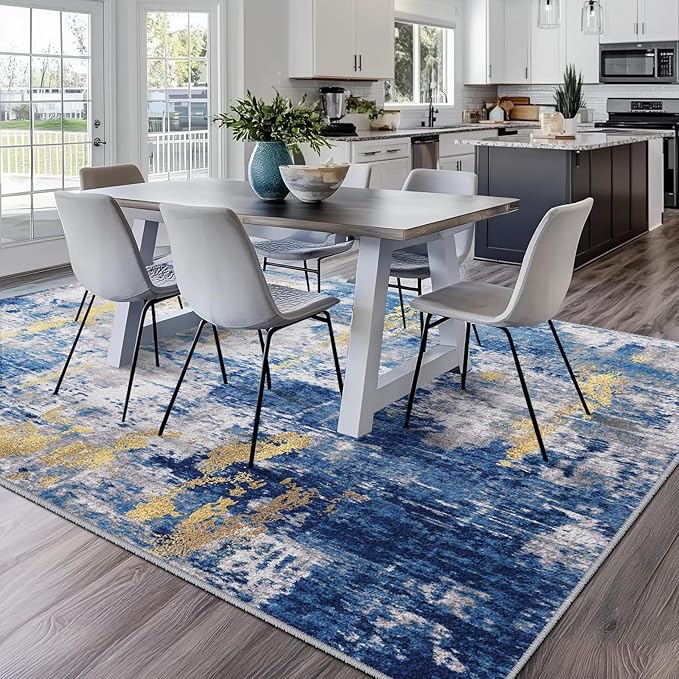 RELEANY Washable 9'x12' Abstract Area Rug - Image 4