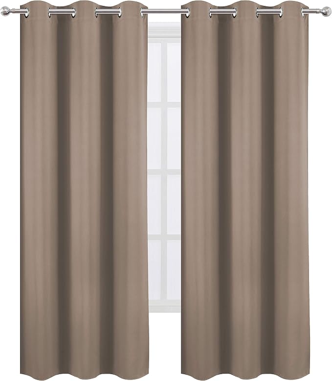 Cappuccino Thermal Blackout Curtains/42 x 84 Inch/Set of 2 Panels Room - Image 2