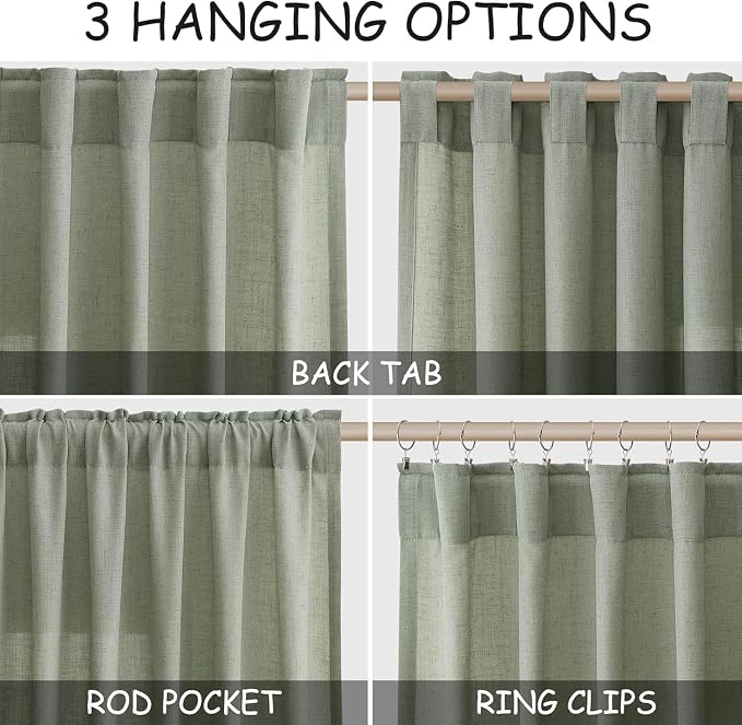 Desert Sage Linen 112 Inch Curtains - Image 2