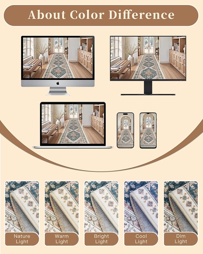 Madane Washable Area Rug 2x3 Small Entryway Rugs Non-Slip, Low Pile Floor Carpet - Image 9