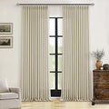 Beige Linen Pinch Pleated 98 Inch Linen Curtains 2 Panels | Memory Training by Twodrapes