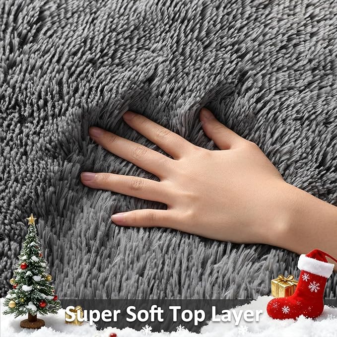 Ophanie 7x9 Area Rugs, Upgrade Non-Slip Fluffy Soft Rugs - Image 2