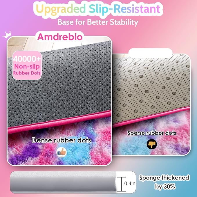 Amdrebio Pink Blue Purple Area Rug 4x6 - Image 6
