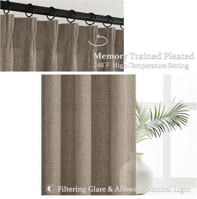 Pinch Pleat Extra Long 132 Inch High Ceiling Curtains - Image 3