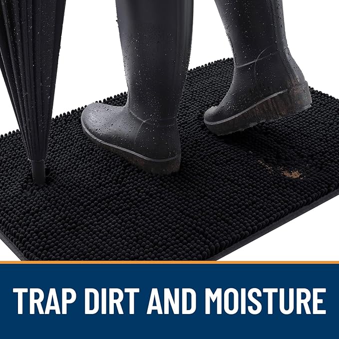 OLANLY Dog Door Mat for Muddy Paws 40x32, Super Absorbent Chenille Mud Mat | - Image 2