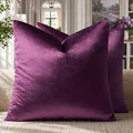 GIGIZAZA Velvet Pillow Covers 18x18 Decorative Pillows Pack of 2 Purple | Throw by GIGIZAZAFocusingonhomedecoration