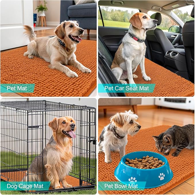 OLANLY Dog Door Mat for Muddy Paws 59x24, Super Absorbent Chenille Mud Mat | - Image 7
