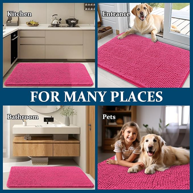 OLANLY Dog Door Mat for Muddy Paws 40x24, Super Absorbent Chenille Mud Mat | - Image 8