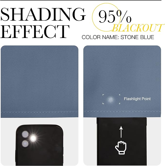 NICETOWN Stone Blue Room Darkening Curtain Panels 102" Length - Image 5