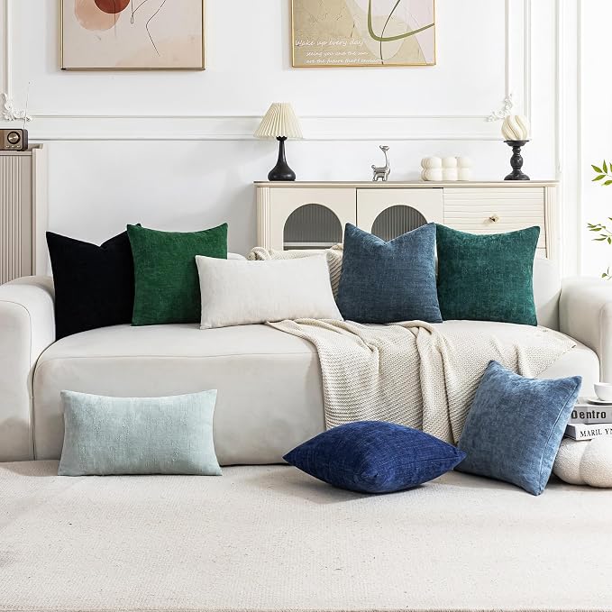 Set of 4 Soft Textured Decorative Throw Pillow Covers 12X20 Inch Cozy Farmhouse - Image 2