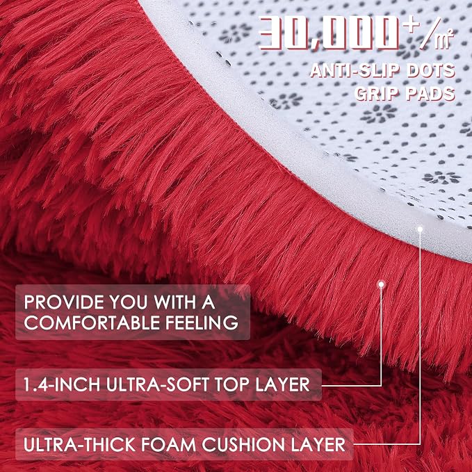 OLANLY Area Rugs for Living Room Bedroom, Machine Washable 4x5.9 ft Soft Fluffy - Image 8