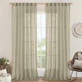 Oatmeal Linen Curtains 90 Inch for Living Room Bedroom 2 Panels | Linen by LAMIT