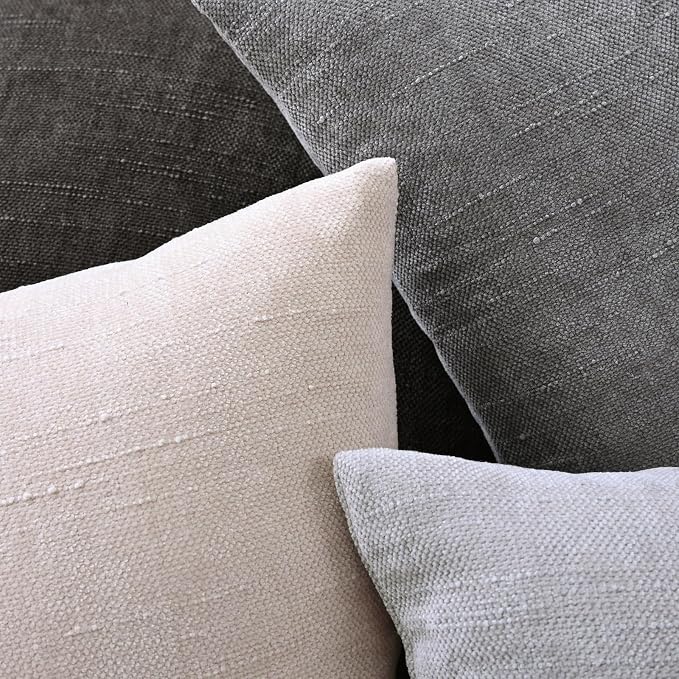 Set of 4 Soft Textured Decorative Throw Pillow Covers 20x20 Inch Cozy Farmhouse - Image 6