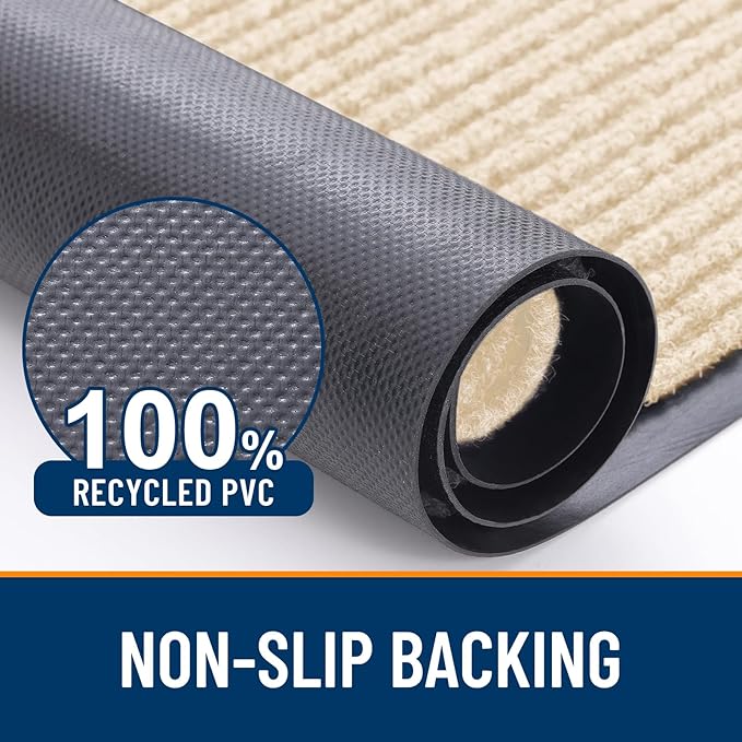 OLANLY 2-Pack Front Door Mats 33x21, Waterproof Heavy-Duty Doormats | Beige - Image 3