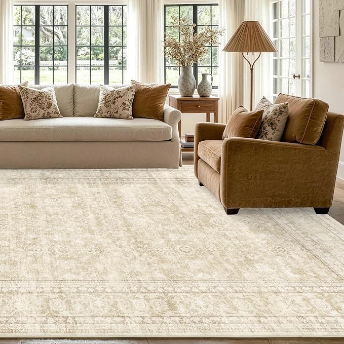 5x7 Ft Area Rugs for Living Room, Soft Non-Slip Machine Washable Rug, Vintage - Image 4