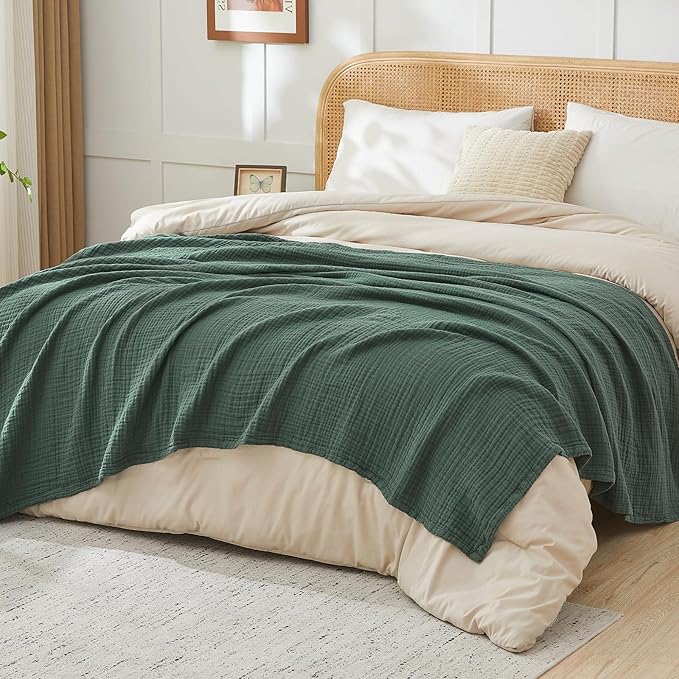 EMME Muslin Blankets for Adults Throw Blanket for Couch Breathable Gauze Soft - Image 6